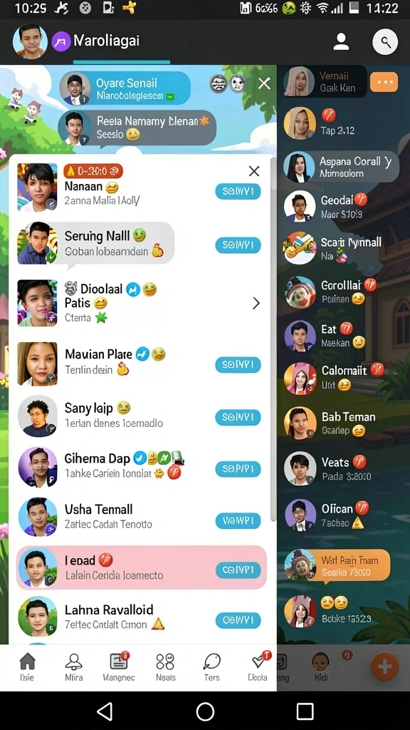 Tampilan interaktif yang menarik selama permainan.