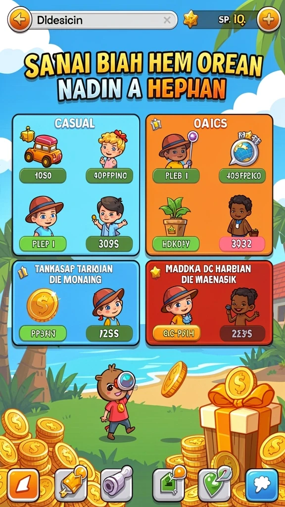 Menu pilihan karakter yang beragam.