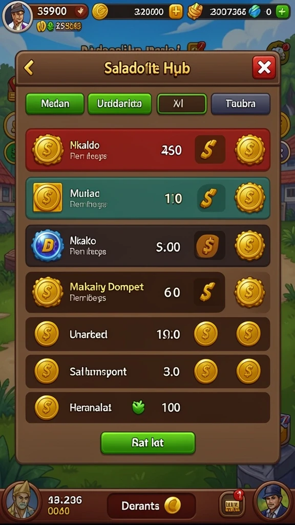 Tampilan layar awal yang menarik dengan pilihan level.